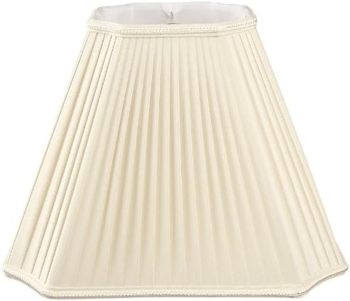 Royal Designs Inverted Cut Corner Pleated Designer Lamp Shade, Beige, 5 x 11 x 9