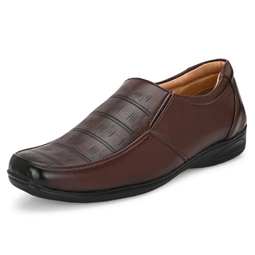 Image of Centrino Slip-on Men's Formal Shoe | Stylish with Soft Cushioned Insole | Trendy Non Lace-Up Design | Perfect for Formal & Office Wear (7680)