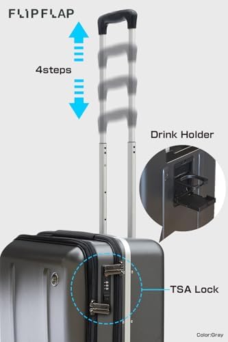 FLIP The Suitcase That Turns Into a Shelf 47L 휴대용 경량 폴리카보네이트 무소음 탈착식 바퀴 TSA 잠금 전면 오픈 PC 캐빈 승인 비즈니스 여행용 쉬운 캐스터 교체, 블랙., 여행 가방 — 사진 5