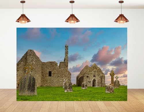 5x3ft Ancient Abbey Ruins Backdrop Stone Church Cemetery Landscape Photography