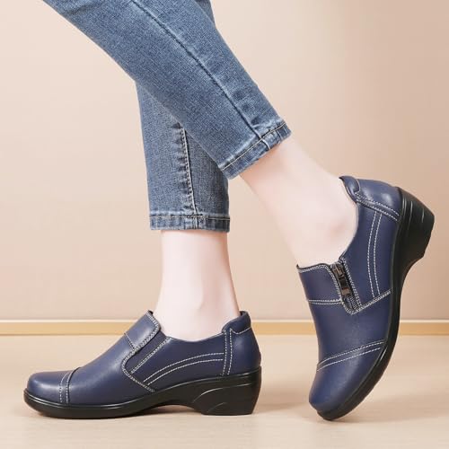 Image of QAE Loafers for Women Comfortable Loafers Slip-Ons Dress Shoes for Women Business Casual Work Office Shoes Women's Orthopedic Walking Shoes