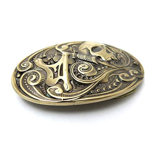 Tattooist Belt Buckle, Handmade Sculptural Art Tattoo Machine With Skull Solid Brass Belt Buckle #TOP2