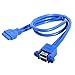 immagine 4Cablecc, cavo USB 3.0 impilabile da pannello femmina a scheda madre, 20 pin, doppia porta, 50 cm
