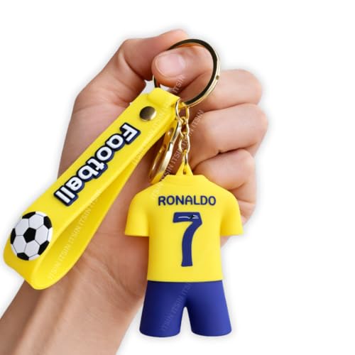 Image of Football jersey Keychain | Ronaldo key chains | messi Keychain | 3D Cute silicone key chain for bike men | soccer Keyring gifts for boys | anime key holder for bag