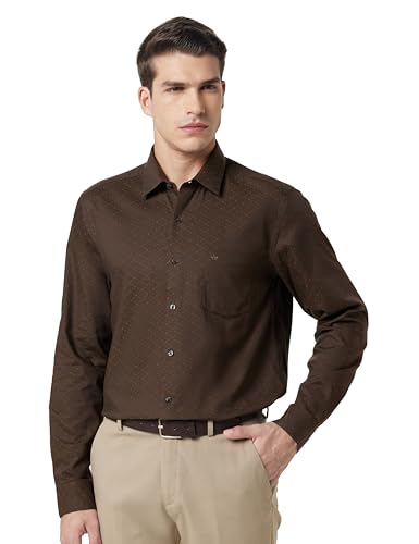 Image of Arrow Men Slim fit Cotton Self-Design Long Sleeves Spread Collar Shirt