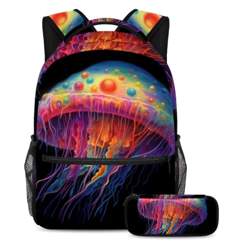 Sac à dos méduse marine avec trousse à crayons le cadeau de rentrée idéal