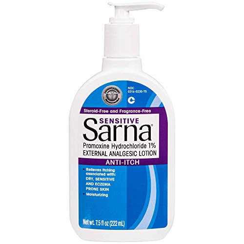 Sarna Sensitive Steroid-Free Anti-Itch Lotion for Dry Irritated Skin, Fragrance Free - 7.5 Fl Oz