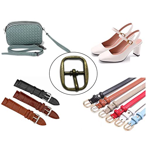 50Pcs Single Prong Belt Buckle Metal Rectangle Prong Pin Shoe Needle Center Bar Buckle For Making Doll Clothes Shoes Bags Belt (Bronze Tone) #TOP6