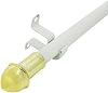 Graber 716-Inch Round Cafe Curtain Rod 84 to120-Inch Width, White with Brass Finials