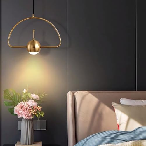 Lustre géométrique LED 5W et suspension acrylique réglable pour salon et chambre