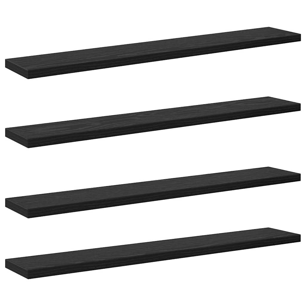 vidaXL Bookshelf Board 4 pcs Black 60 x 10 x 1.5 cm Engineered Wood, Durable Bookshelf Board, Rectangular Design, Modern Shelving Solution for Living Room, Study Storage, Home Furniture