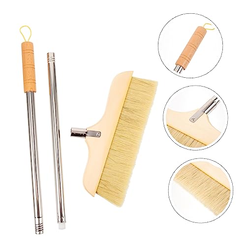 HAMPPLIES Besen Bürste Bad Küchenbürste Kehrbesen bodensaugerbürste Teppich bürste spülmittelbürste verstauboxen Küchenbesen mit Borsten Borstenbesen für zu Hause Rostfreier Stahl Khaki – Bild 5