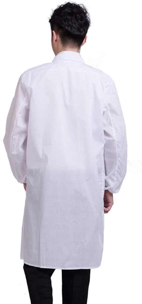 Miniatura 5 de Unisex Médico Blanco Laboratorio Escudo Médico Profesional Enfermera Uniforme Estudiante Laboratorio Clase Chaqueta Larga