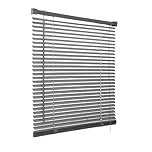 PVC Venetian Blind Blinds Easy Fit Curtains Trimmable Fittings Windows Treatment Shutters Twist Open Close (Grey, 75x150)
