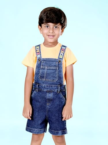 Image of KiddoPanti Boys Denim Dungaree Shorts