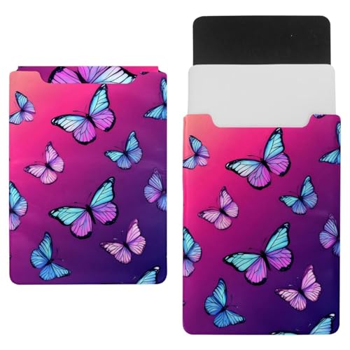Housse ordinateur portable 35.1x25.9 cm et pochette PC violet fluo à motif papillons tendance