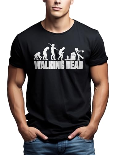 Walking Dead   Camiseta Negra Hombre Zombie Evolution XL