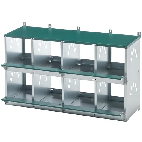 LLGWGL Nido de gallina de metal nido de gallinas – 3/4/6/8 compartimentos para gallinero exterior, verde (6, montaje en pared)