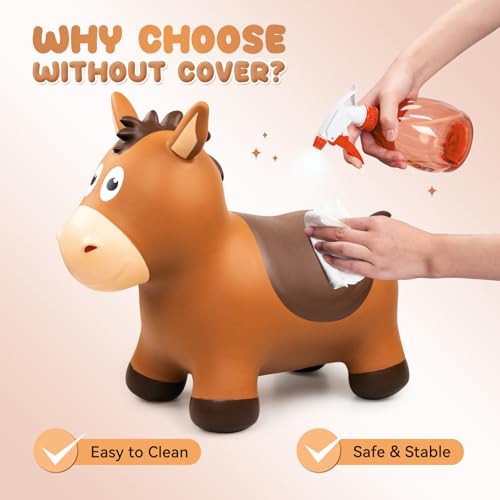 Image of VangeBow Inflatable Horse for Toddlers from 1 to 3, Inflatable Toy for Children Aged 1 2 3 4 5 Years First Birthday Gift Soft Play Equipment for Indoor Outdoor
