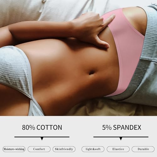 Image of Eiggam Women's Cotton Bikini Panties,High-Cut Full Coverage Stretch Cool Underwear for Women