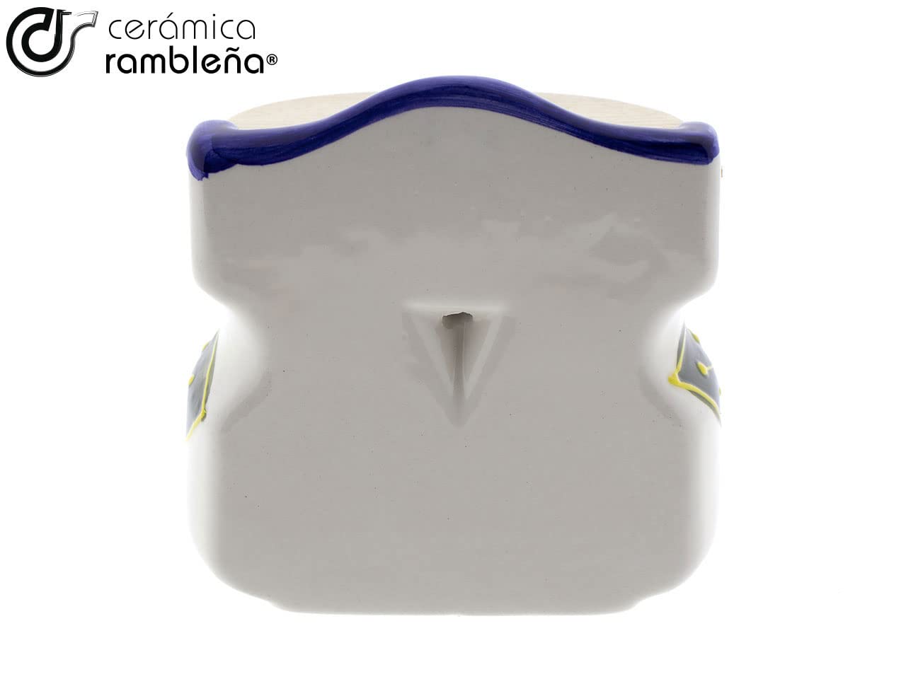Ceramica rambalena | Saliera e zuccheriera rustica in ceramica | Saliera cucina giallo decorato - Modello 03 | 100% Decorato a mano