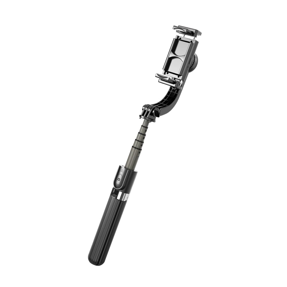 Akozon Trépied Stabilisateur de Cardan de Téléphone de Voyage 3 en 1 pour Perche à Selfie 86cm avec Télécommande, pour Smartphones