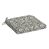Arden Indoor/Outdoor Seat Or Rocking Chair Cushion, 19 x 18, Water Repellent, Rain Proof, Fade Resistant Cushion for Rocking Or Dining Chairs Black Aurora Damask
