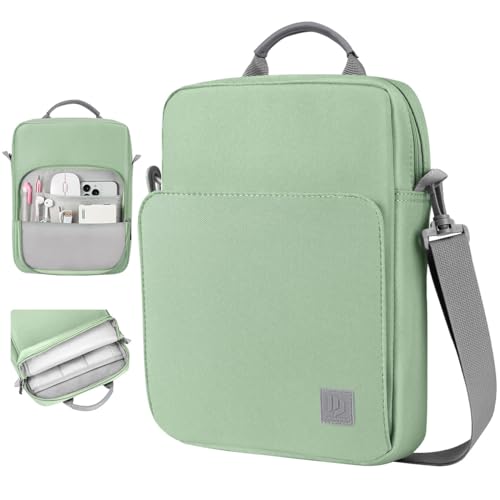 Image of Dadanism 9-11 Inch Tablet Sleeve Bag Carrying Case with Shoulder Strap for iPad (A16) 11 inch, iPad 10th Gen 10.9 inch, iPad Air M4 /Pro M5 11 inch, iPad 9 /8 /7th 10.2 inch, Galaxy Tab A11+ Plus 11 inch, Dark Green