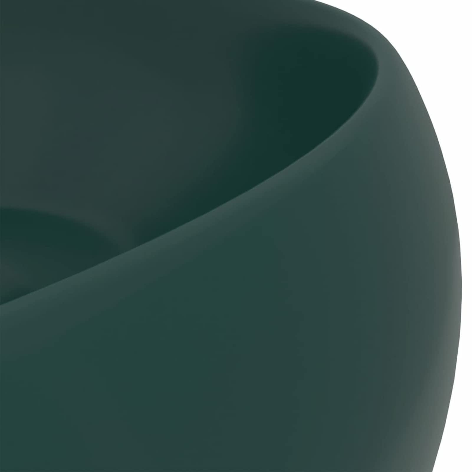 Homgoday Lavabo de lujo redondo de cerámica mate verde oscuro de 40 x 15 cm, fregadero de encimera para lavabo, lavabo para lavabo, lavabo de baño para guardarropa pequeño, accesorios tipo 1