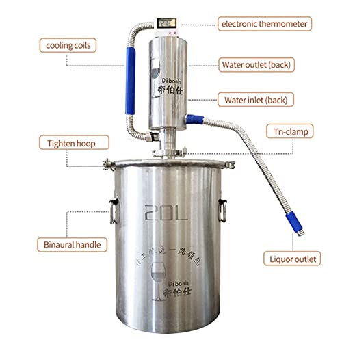 12L Moonshine Distiller Brewing Alcohol Mashine Home Brewing Liquor Brandy Bodka Distiller ?Alone Distillation Column