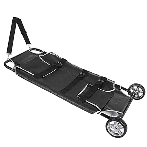 救護用担架 ペット輸送用大型犬用ストレッチャー - 静音ホイール付き医療用ストレッチャー、緊急時用動物用キャリーストレッチャー、折りたたみ式で収納便利、最大積載量250ポンド