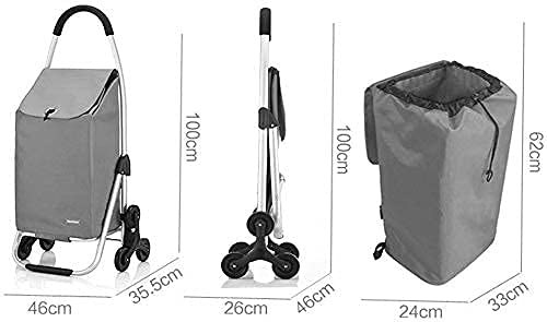 JHYFT Einkaufstrolley Multifunktions-Einkaufstrolleys, Küchenaufbewahrung Utility Carts Fashion Climb The Stairs… – Bild 3