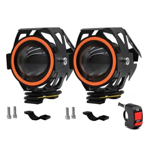 Faro LED impermeable para motocicleta antiniebla de conducción con interruptor kit de 2 focos