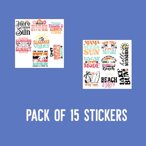 Image of Zesta Aesthetic Stickers for Laptop /Waterproof Anime Decal for Books /Vinyl Sticker for Fridge /Easy to Use Korean Car Sticker Kawaii Cute Stickers (Summer Vibes)-Self-Adhesive