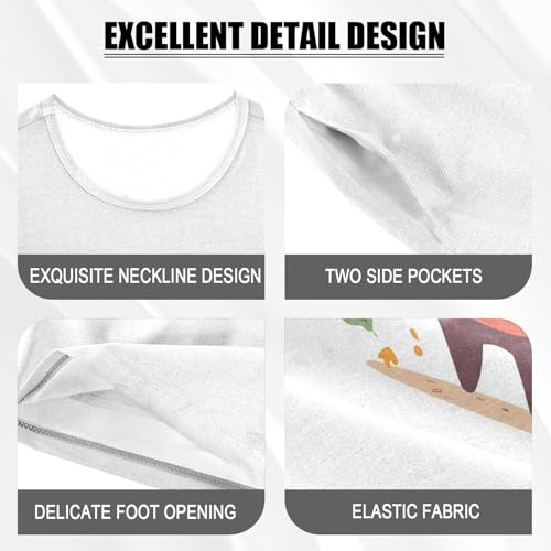 Fox Leaves White Pajama Set Short Sleeve Pajamas Shorts Sets Cotton PJS 2 Piece Clothes Set 5Y4