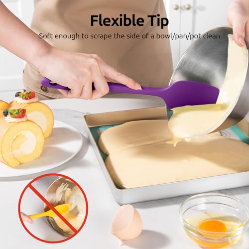 Image of U-Taste Silicone Spatula Set 600F High Heat Resistant, 4-Pcs, Colorful