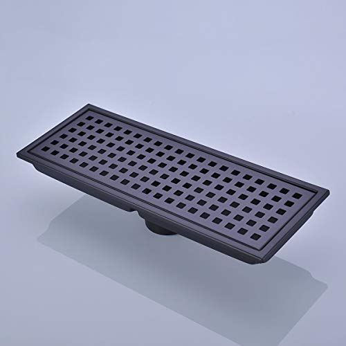 Orhemus Linear Shower Floor Drain With Removable Cover Grid Grate 12 Inch Long Rectangle thumb #1