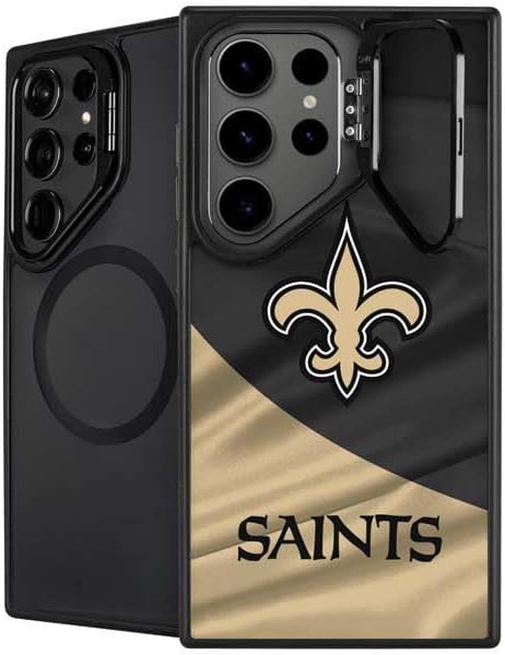 Skinit Kickstand Phone Case Compatible with Galaxy S24 Ultra - Officially Licensed NFL New Orleans Saints Design