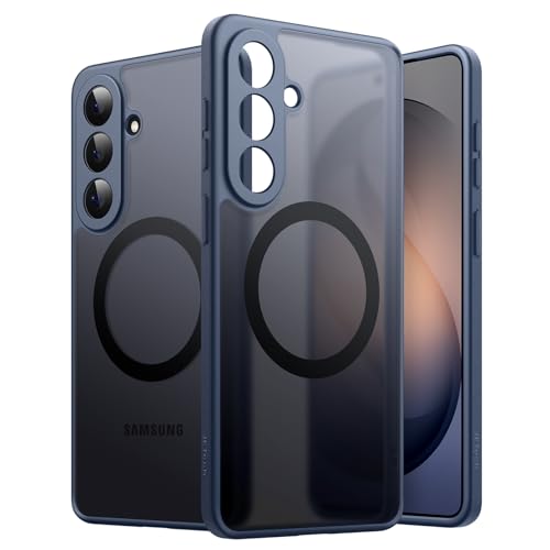 Image of JETech Magnetic Cover Case for Samsung Galaxy S26, Compatible with MagSafe, Camera Lens Full Protection, Translucent Matte Back Shockproof Phone Cover (Storm Blue)