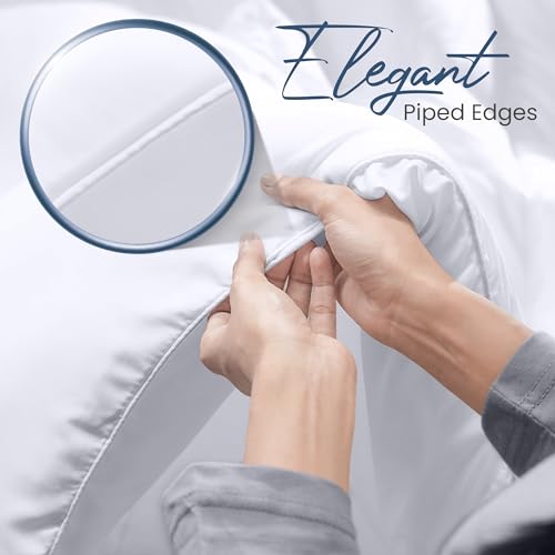 Utopia Bedding Comforters King Size, All Season Duvet Insert, Down Alternative Box Stitched Bed Comforter with Corner Tabs, Machine Washable (White)