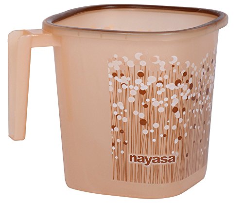 Image of Nayasa Plastic Bucket and Mug Set, 18 Litre Heavy Duty Water Bucket with Matching Mug, BPA-Free Durable Bathroom Bucket for Bathing, Cleaning, Laundry & Household Use, Brown