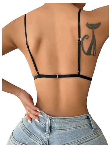 WDIRARA Women's Pu Leather Bralette Underwire Bras Wireless Bralette Bra2