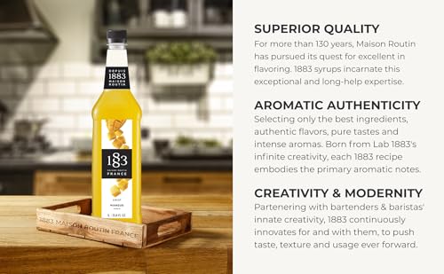 Image of 1883 Mango Syrup for Drinks, Made in France, 1 Liter Plastic Bottle