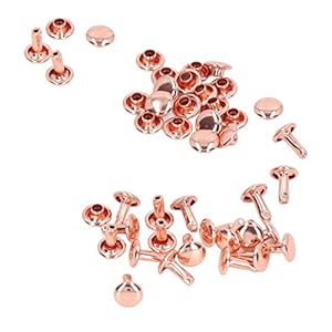 Baxnore Ledernieten 100 Sets Roségold Hohlnieten