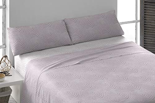 PimpamTex – Juego de Sábanas Algodón 100% para Cama de 150 IT – (240 x 270 Cm, Katy Malva)