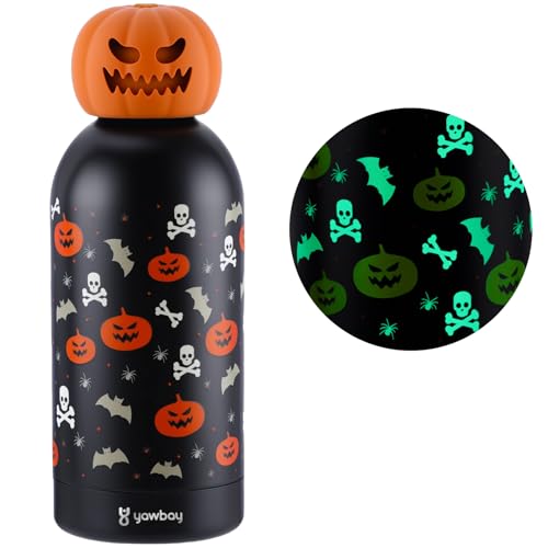 Halloween Insulated Water Bottle, 12 oz Stainless Steel Pumpkin B...