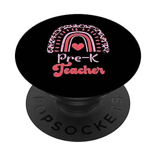 Pre K Teacher Rainbow Prek Back To First Day Of School Women PopSockets Swappable PopGrip