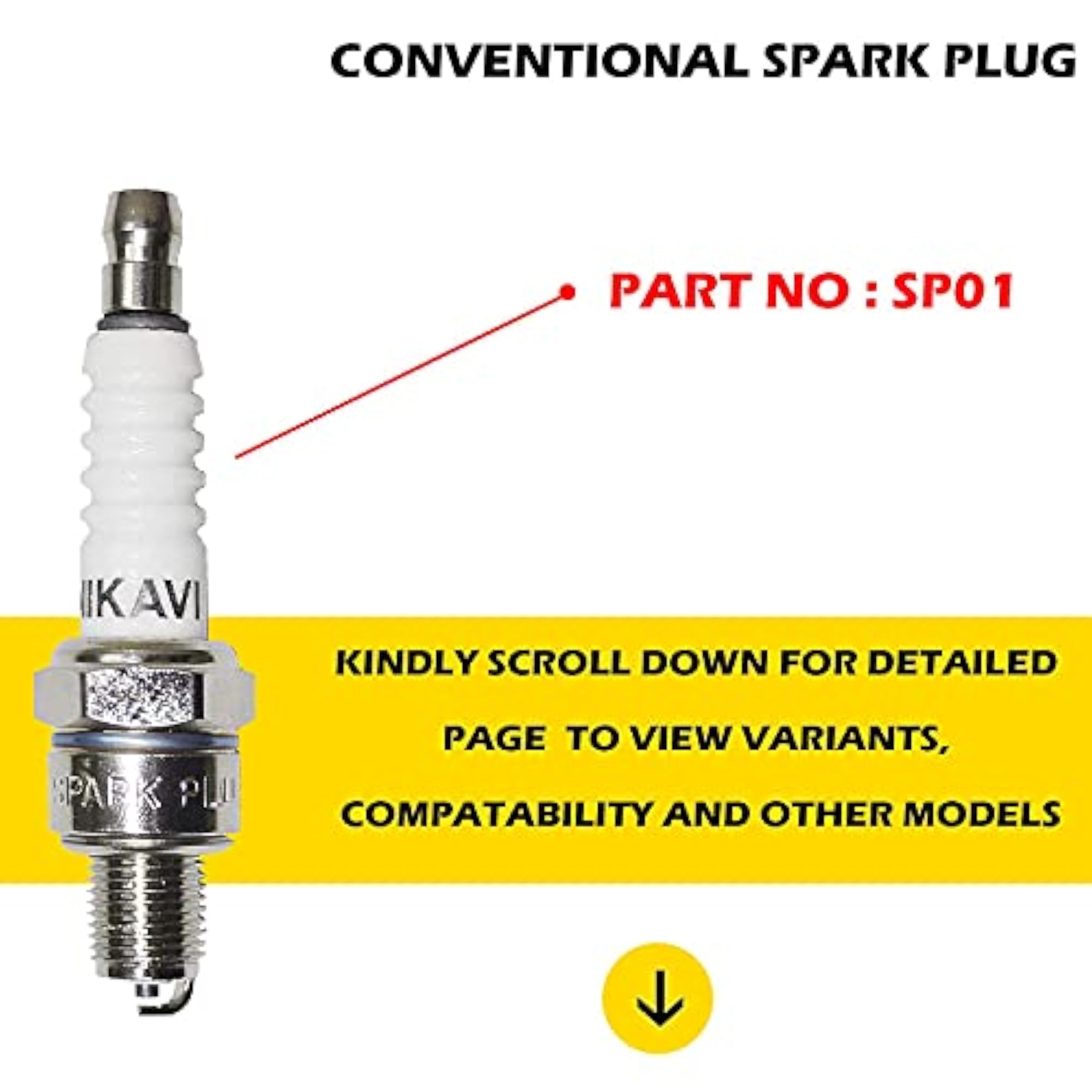 SP01 Conventional Spark Plug Compatible for Hero Splendor