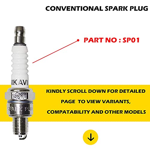 Image of NIKAVI SP01 Conventional Spark Plug Compatible for Hero Splendor I smart 110