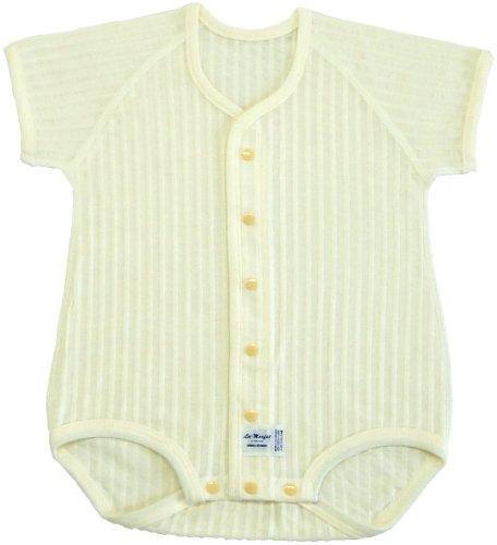 村信 ラ・モルフェ加工 ニットサッカー 半袖前開きロンパス肌着 70cm クリーム NL70502 日本製